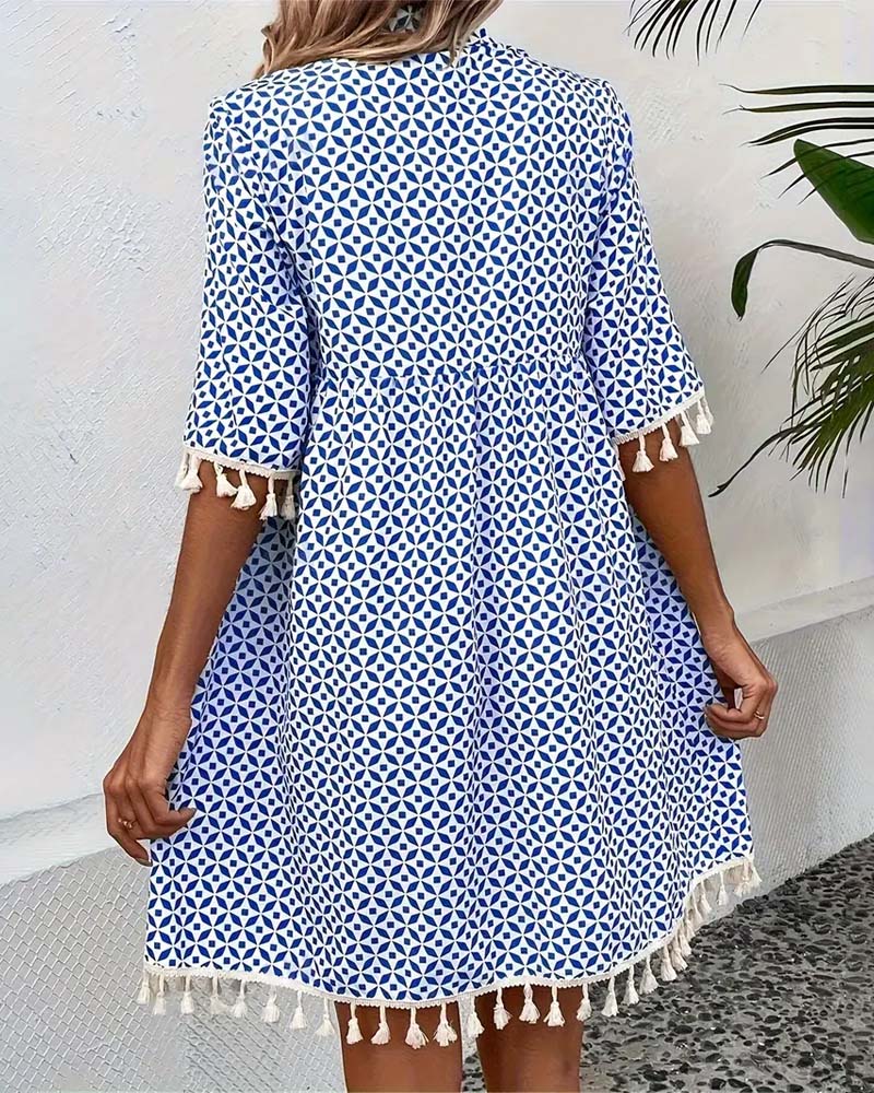 Mira – Letnia sukienka boho z frędzlami