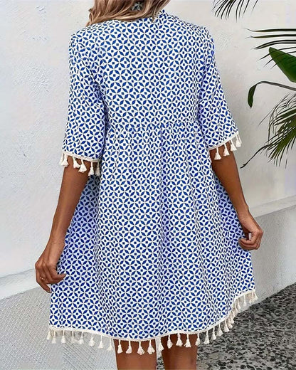 Mira – Letnia sukienka boho z frędzlami