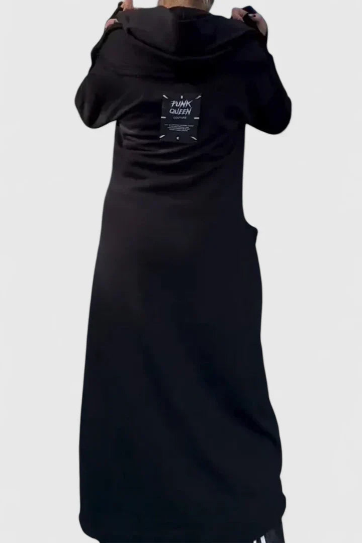 Zara – Hooded Asymmetrical Longline Sweat Dress for Women