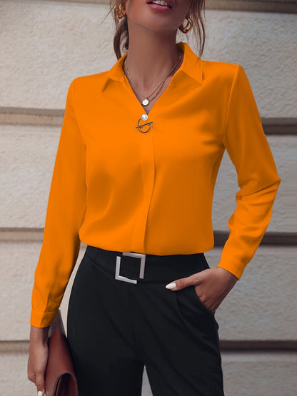 Elena – Tailored Button-Front Blouse for Women