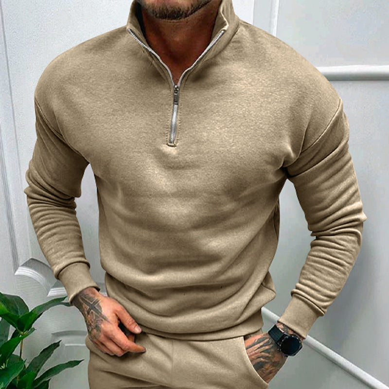 Lukas – Męska bluza z wysokim kołnierzem i zamkiem