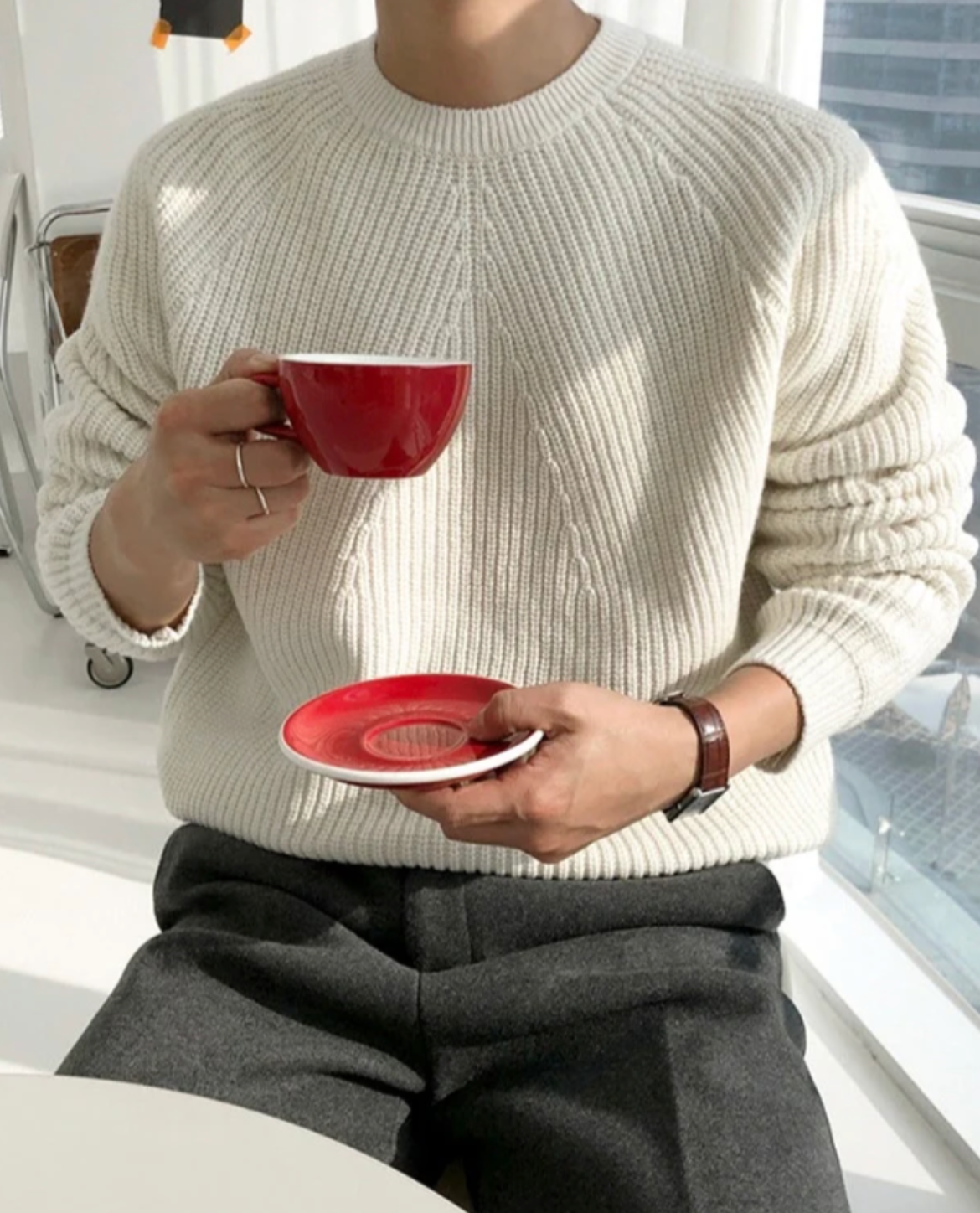 Mateo – Klasyczny Sweter Męski z Grubym Splotem