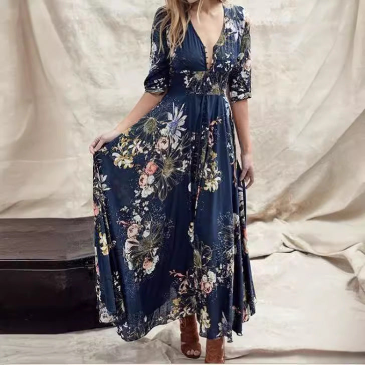 Eula - Kwiatowa sukienka maxi w stylu boho