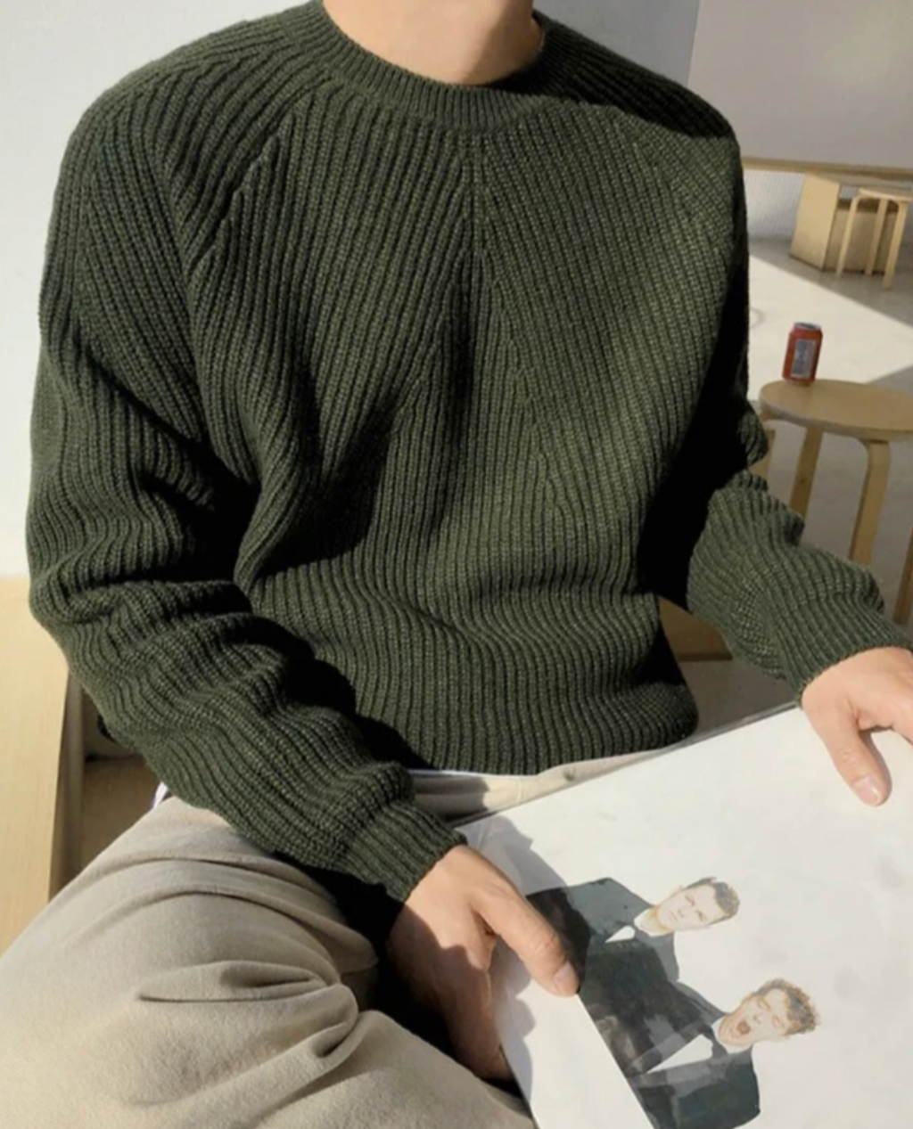 Mateo – Klasyczny Sweter Męski z Grubym Splotem