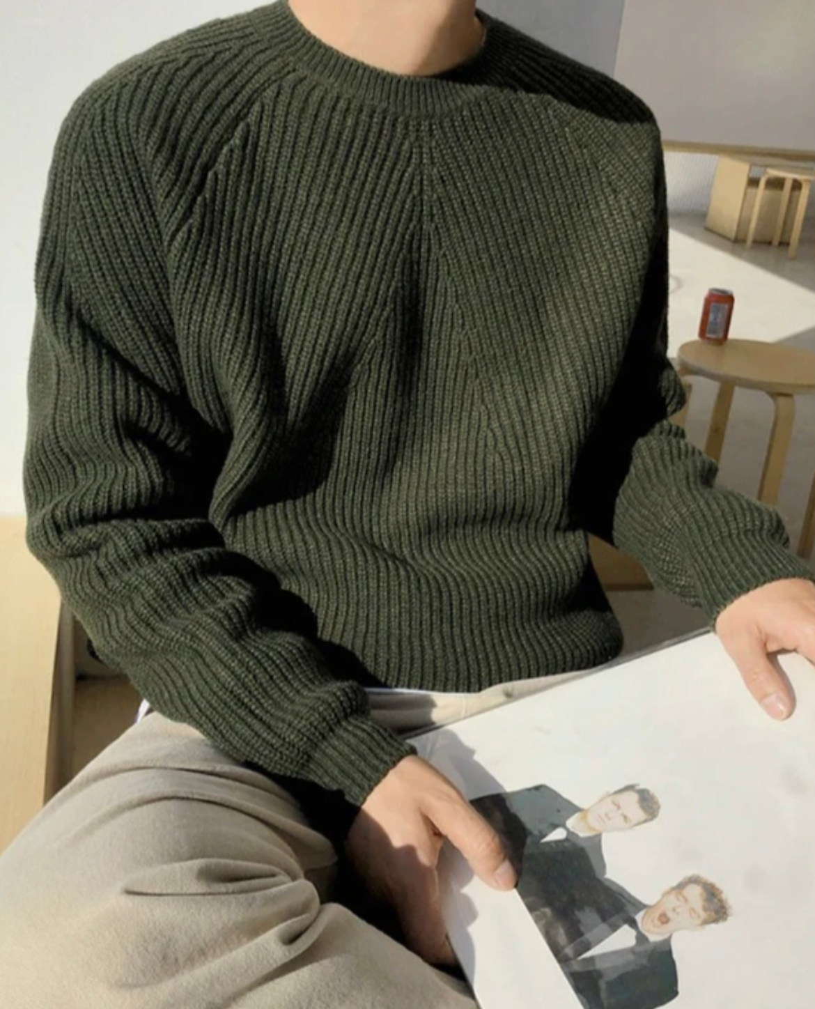 Mateo – Klasyczny Sweter Męski z Grubym Splotem