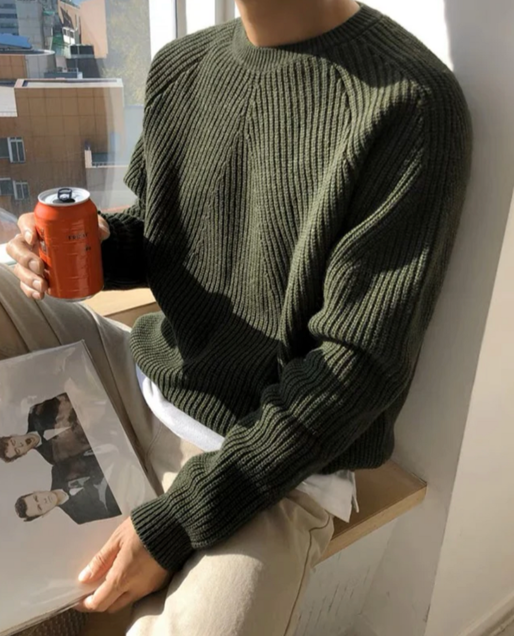 Mateo – Klasyczny Sweter Męski z Grubym Splotem