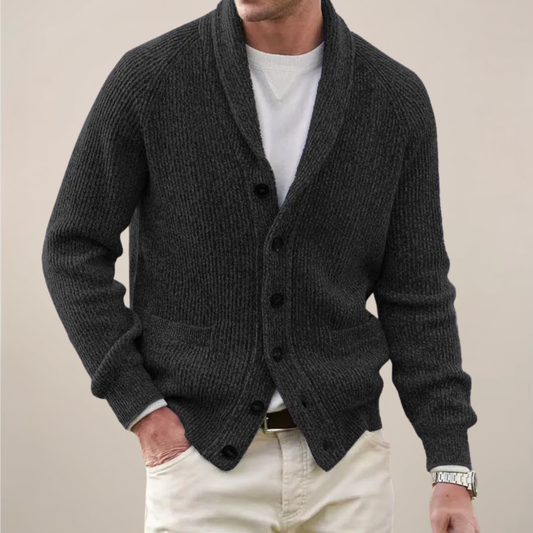 Mateo – Textured Button-Up Knit Cardigan Mens