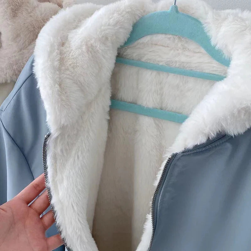 Aria – Oversized Fleece-Lined Bomber Jacket for Women