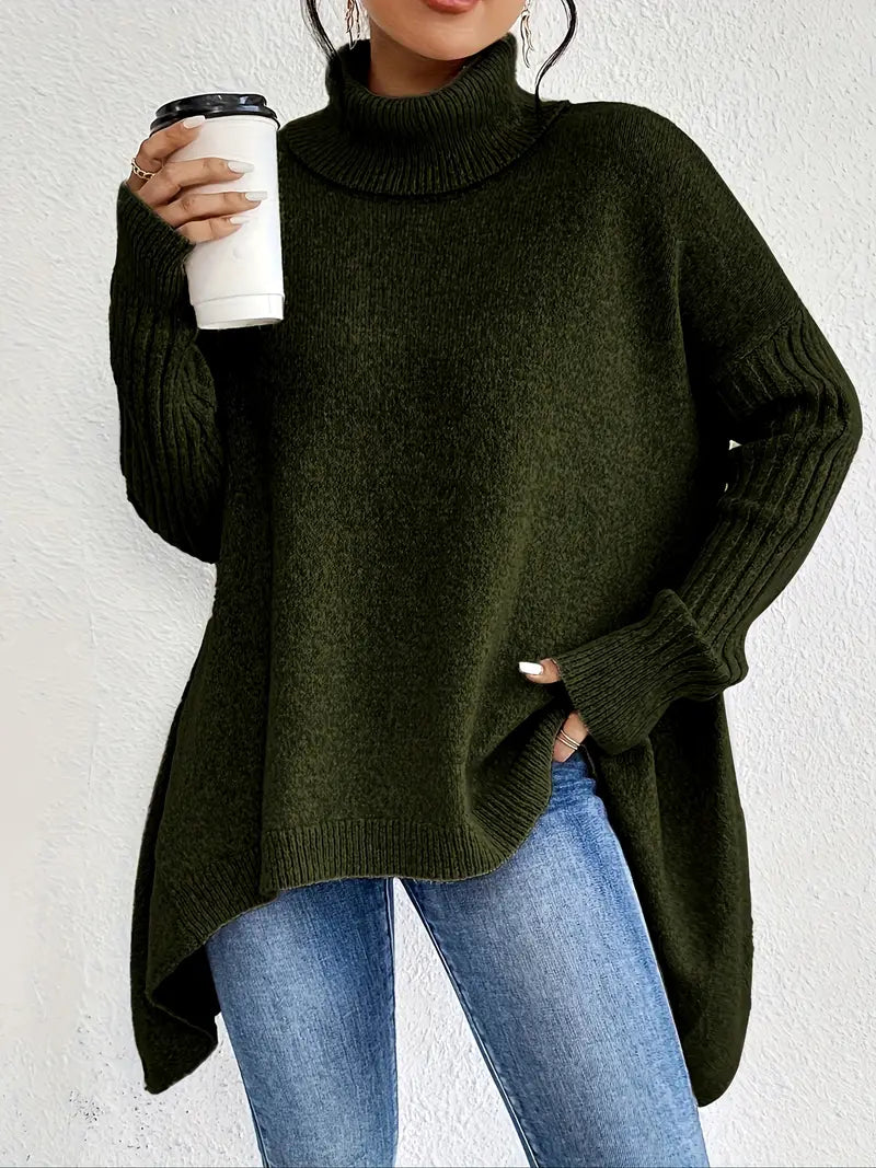 Sienna – Oversized Turtleneck Knit Sweater for Women