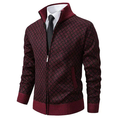 William – Textured Zip-Up Men’s Knit Jacket
