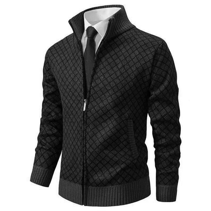 William – Textured Zip-Up Men’s Knit Jacket