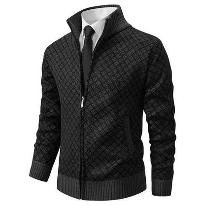 William – Textured Zip-Up Men’s Knit Jacket