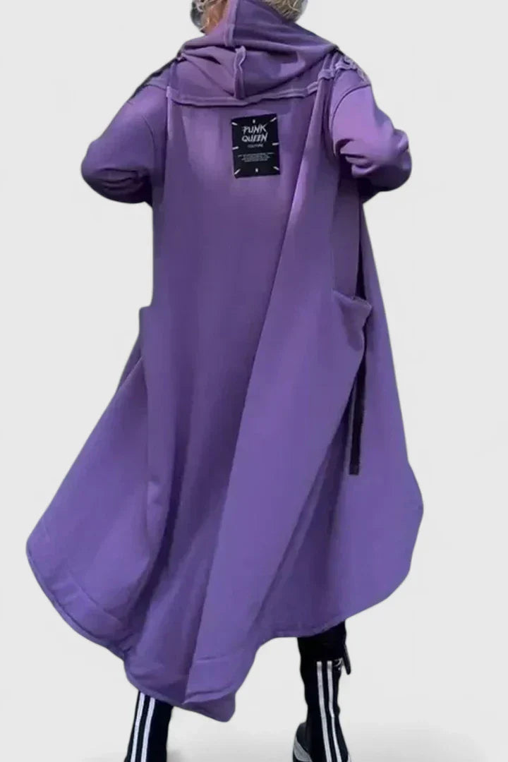 Zara – Hooded Asymmetrical Longline Sweat Dress for Women