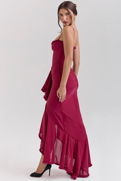 Lucía – Draped Silhouette Maxi Evening Dress for Women