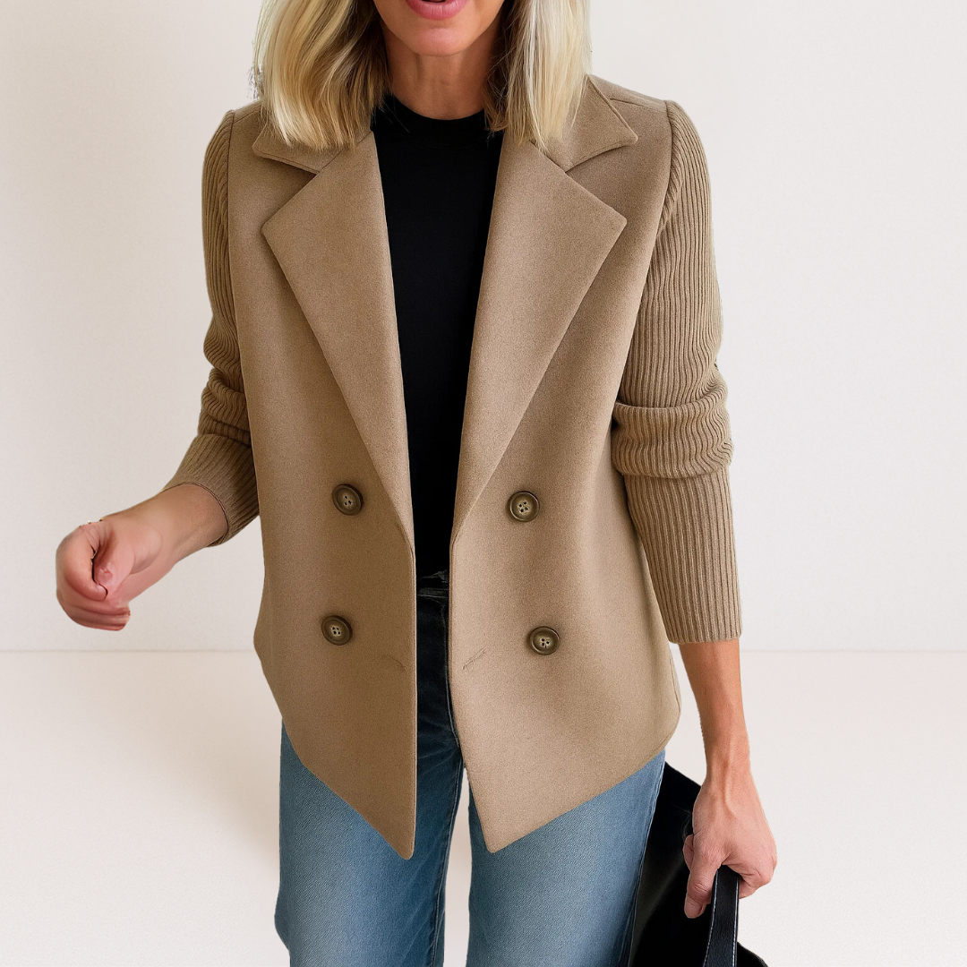Ewa – Women's Wool Coat with Double-Breasted Fastening