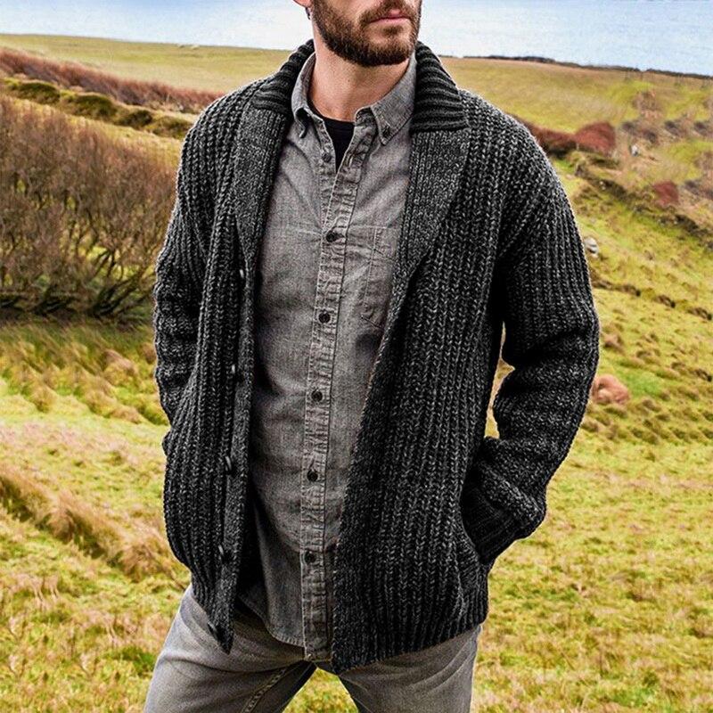 James – Textured Knit Cardigan for Men