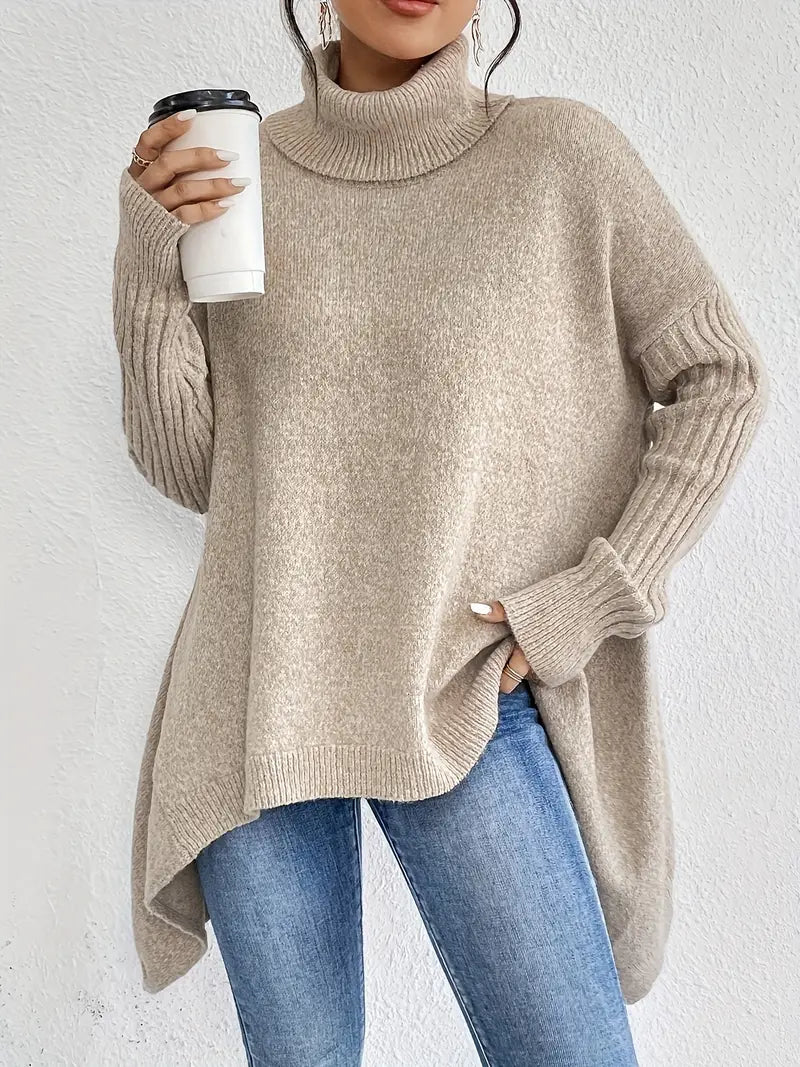 Sienna – Oversized Turtleneck Knit Sweater for Women