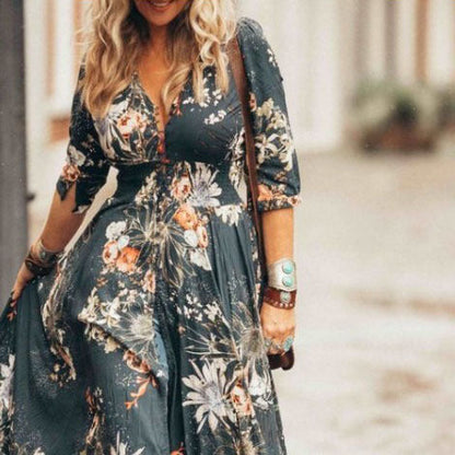 Eula - Kwiatowa sukienka maxi w stylu boho