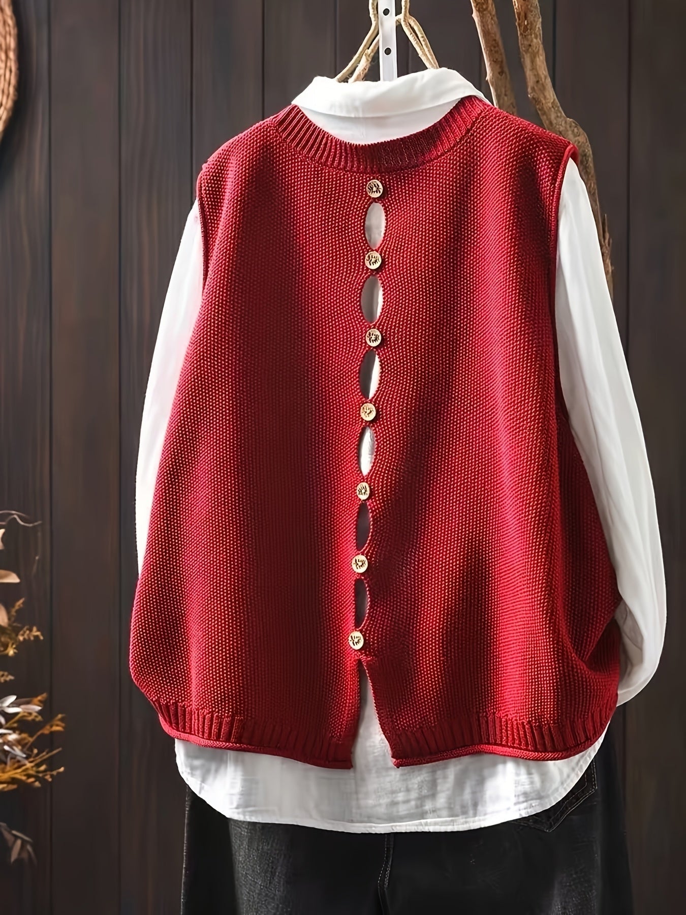 Magda – Luźna dzianinowa kamizelka swetrowa damska