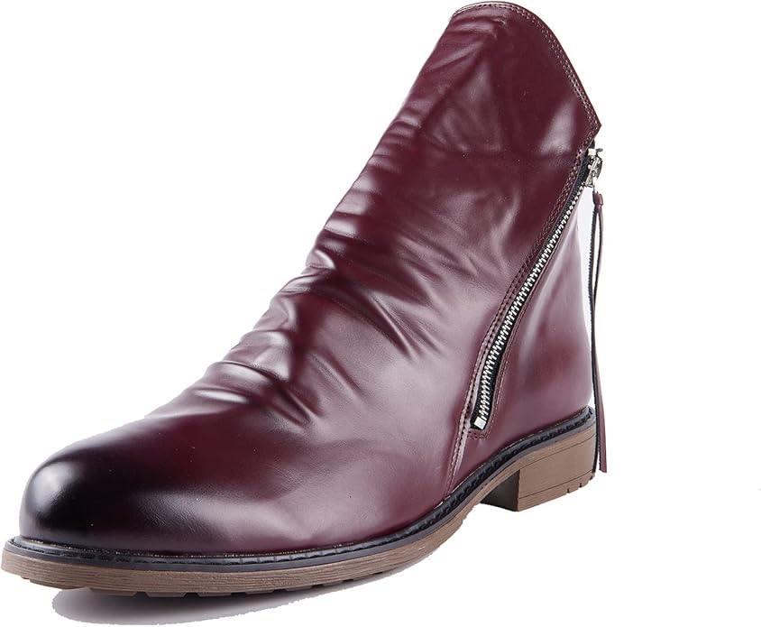 Andrés – Zip-Detail Leather Look Mens Ankle Boots