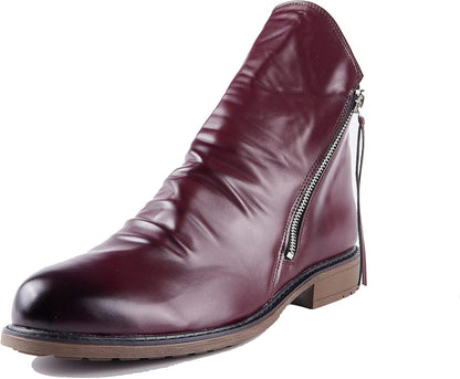 Andrés – Zip-Detail Leather Look Mens Ankle Boots