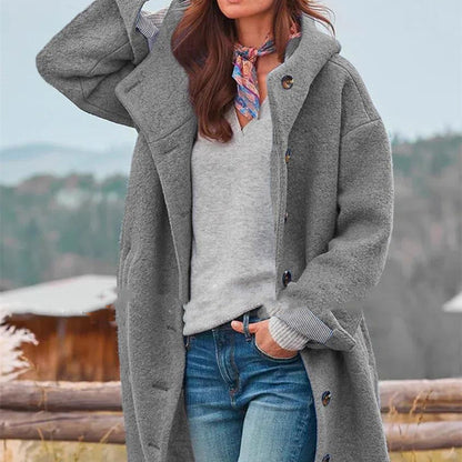 Gabriela - Wełniany płaszcz oversize z guzikami
