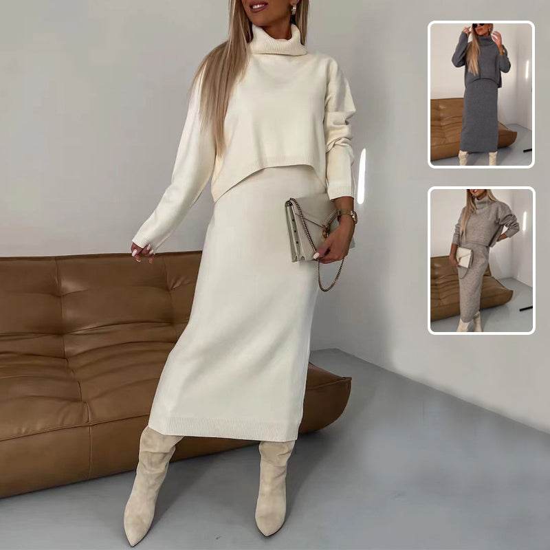 Ensemble Robe Longue & Pull Col Haut - ElyGlam