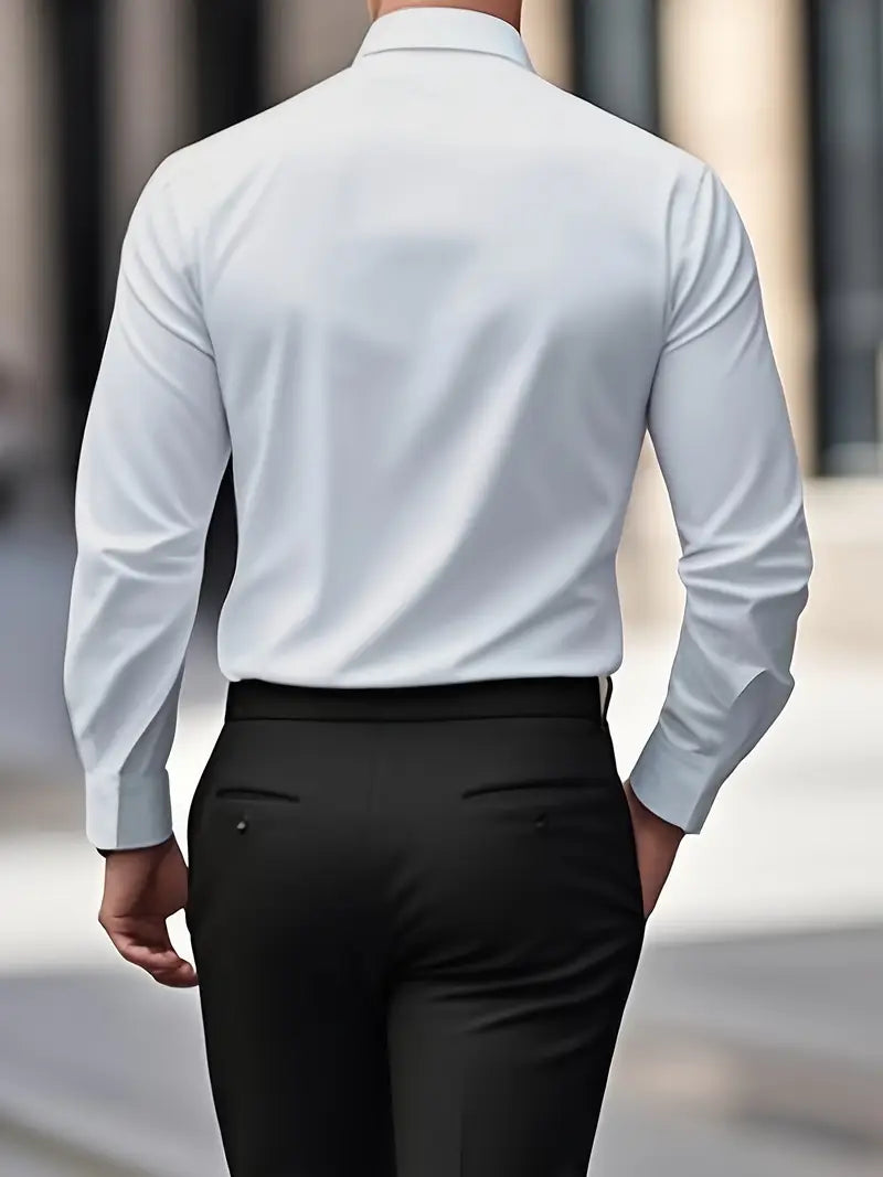 Adrian – Męska elegancka koszula slim fit w kolorze błękitnym