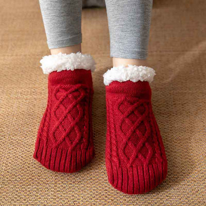 Ella – Cable Knit Fleece-Lined Slipper Socks