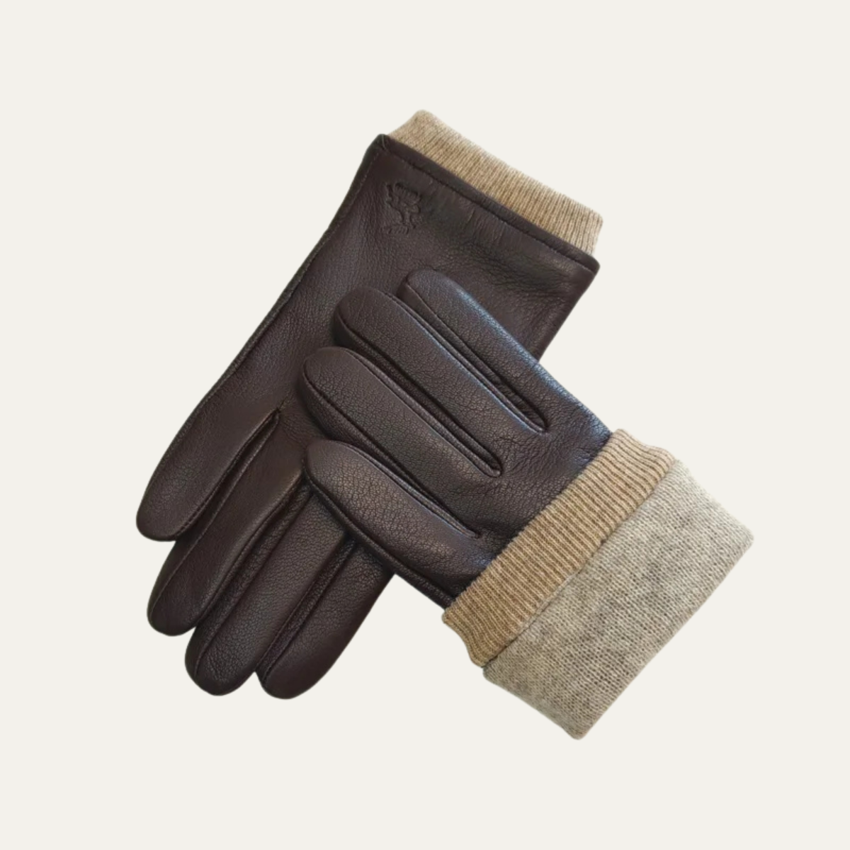 Diego – Ribbed-Cuff Leather Men’s Winter Gloves