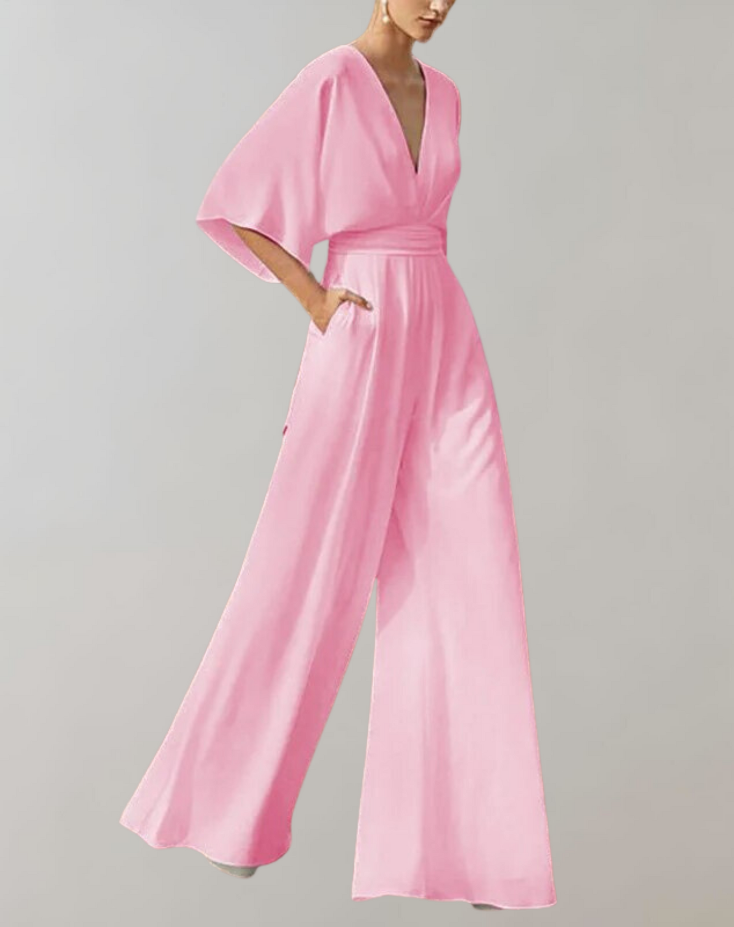 Ava – Elegant Wide-Leg Deep-V Evening Jumpsuit for Women