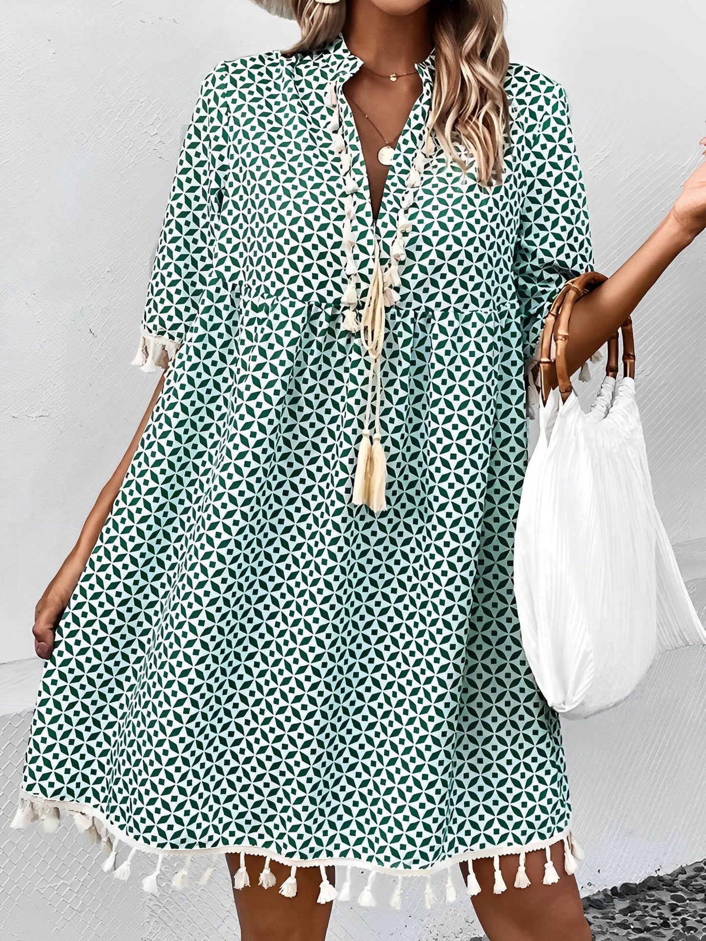 Mira – Letnia sukienka boho z frędzlami