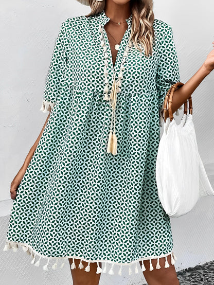 Mira – Letnia sukienka boho z frędzlami