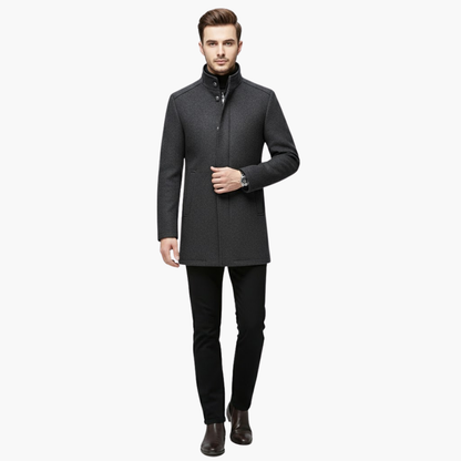 Harrison – Wool-Blend Stand Collar Overcoat