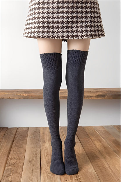 Lily – Ribbed Over-the-Knee Knit Socks for Women