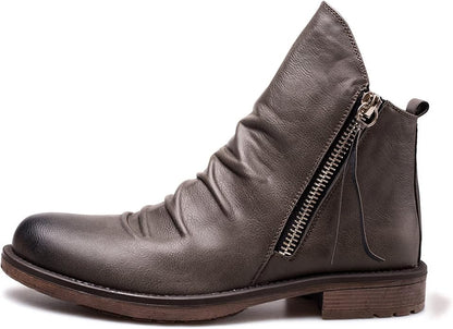 Andrés – Zip-Detail Leather Look Mens Ankle Boots