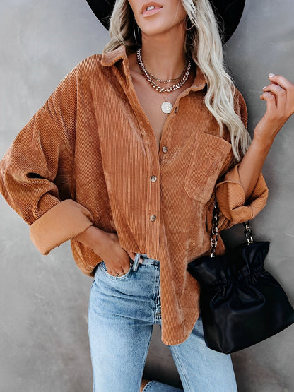 Ariana – Relaxed Corduroy Button-Down Shirt for Women