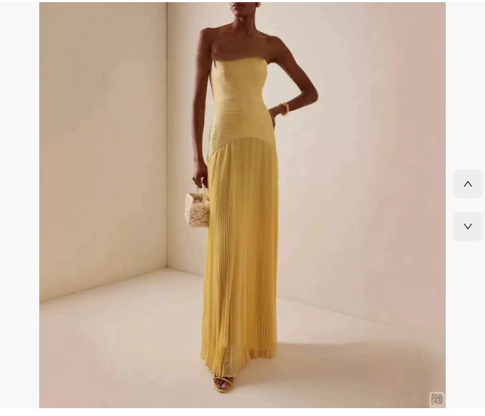 Casual Rib Fabric Tube Top Dress