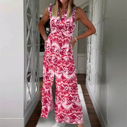Renata - Sukienka plażowa maxi z nadrukiem