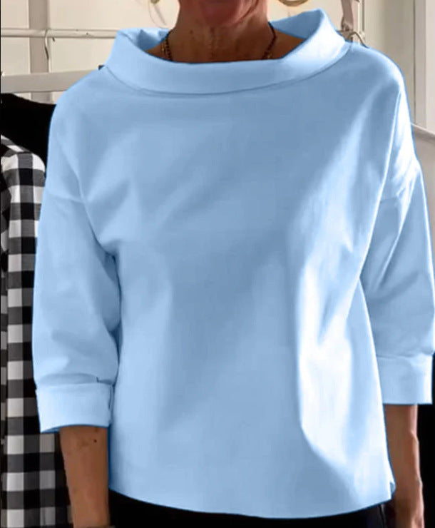 Barbara - Bawełniana bluzka z szerokim kołnierzem