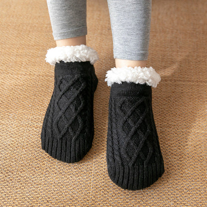Ella – Cable Knit Fleece-Lined Slipper Socks