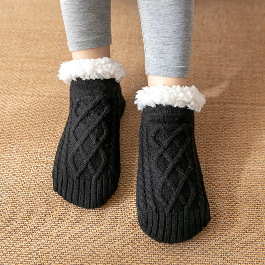 Ella – Cable Knit Fleece-Lined Slipper Socks