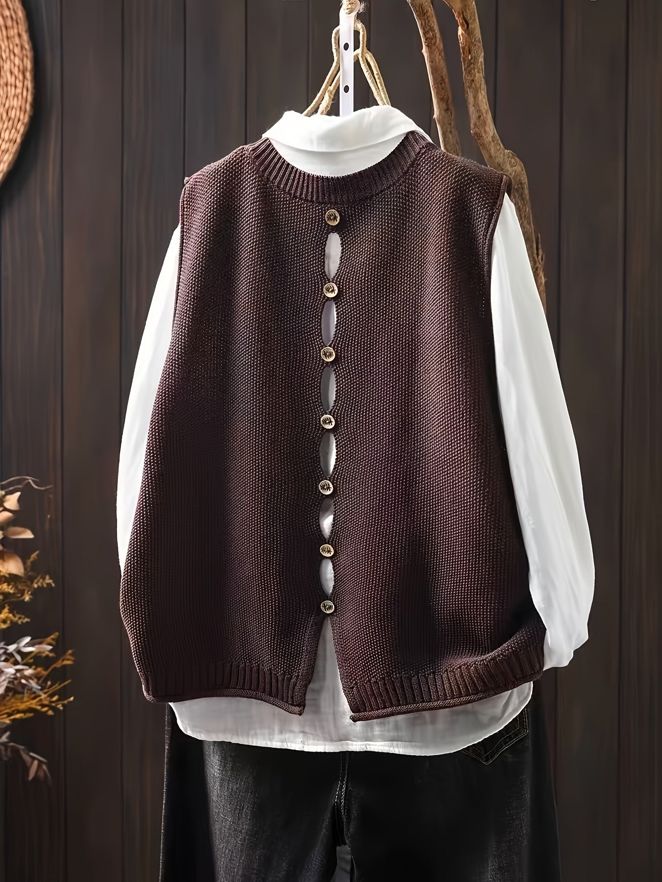 Magda – Luźna dzianinowa kamizelka swetrowa damska