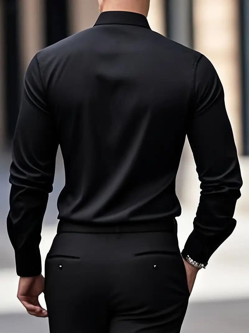 Adrian – Męska elegancka koszula slim fit w kolorze błękitnym