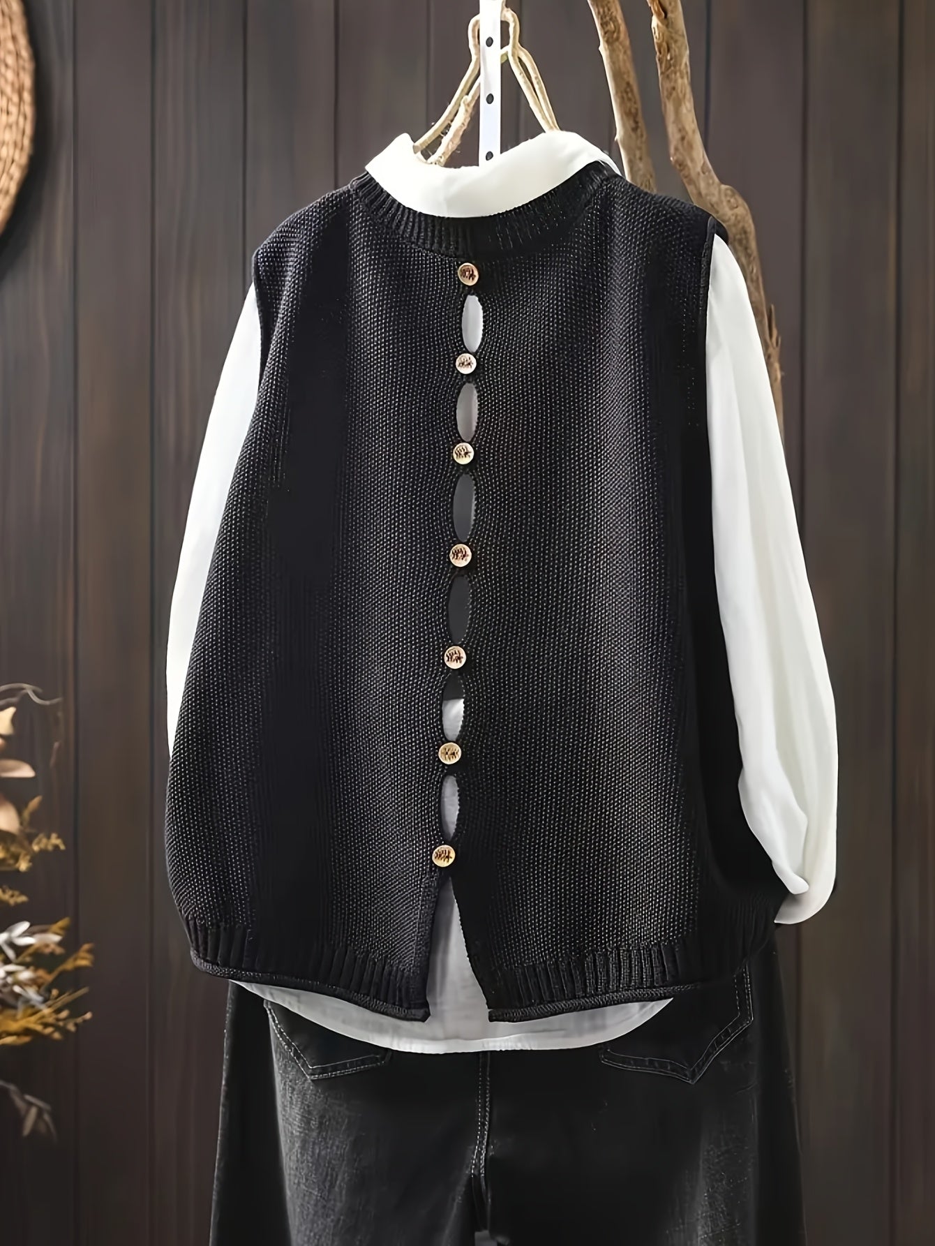 Magda – Luźna dzianinowa kamizelka swetrowa damska