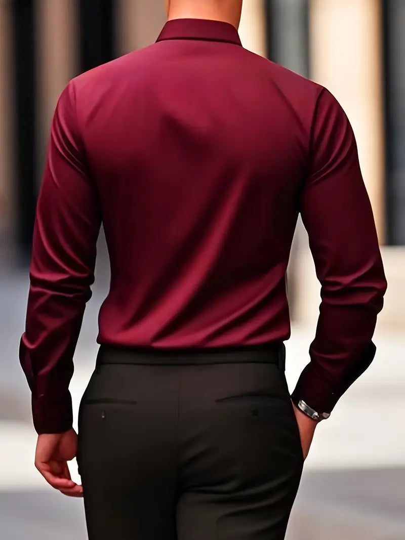 Adrian – Męska elegancka koszula slim fit w kolorze błękitnym
