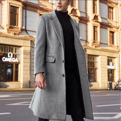 Mateusz – Elegancki Męski Płaszcz Wełniany