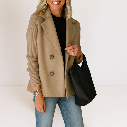 Ewa – Women's Wool Coat with Double-Breasted Fastening