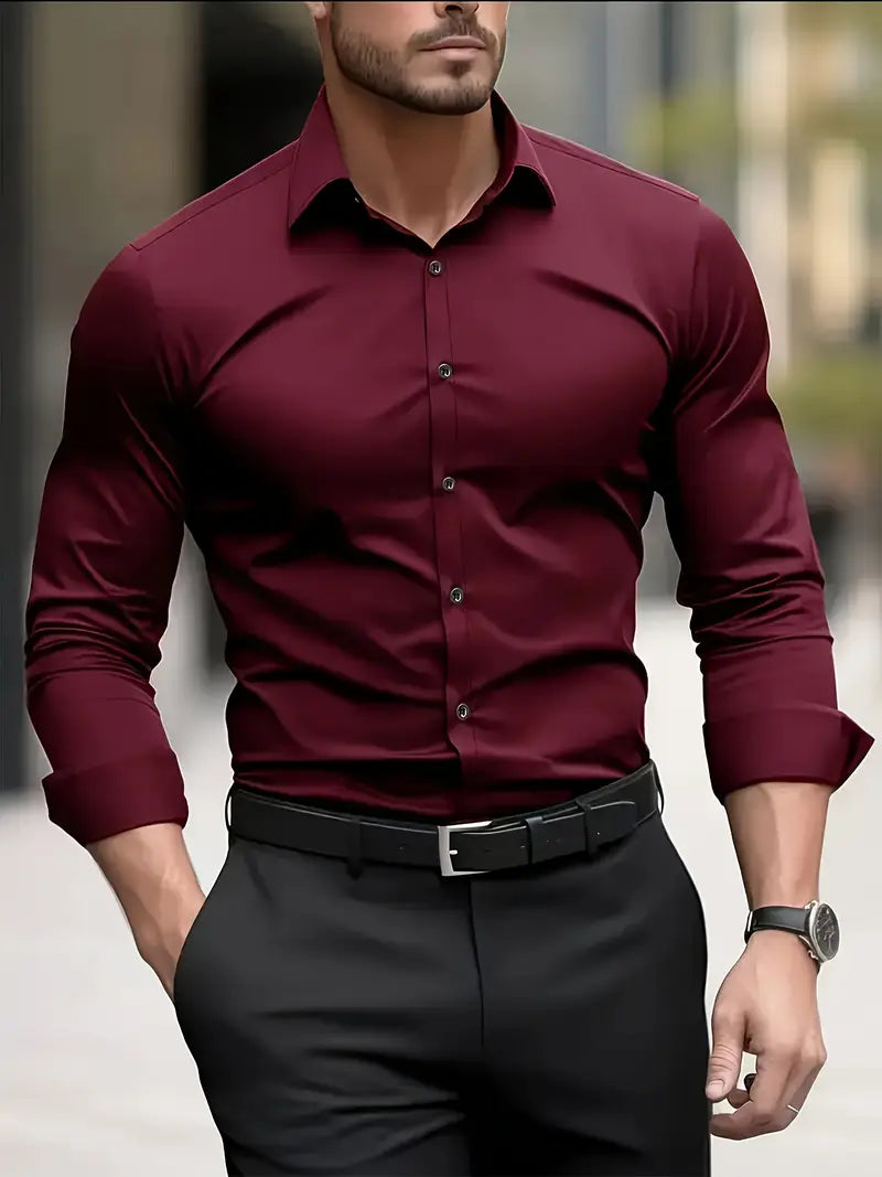 Adrian – Męska elegancka koszula slim fit w kolorze błękitnym