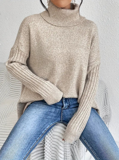Sienna – Oversized Turtleneck Knit Sweater for Women